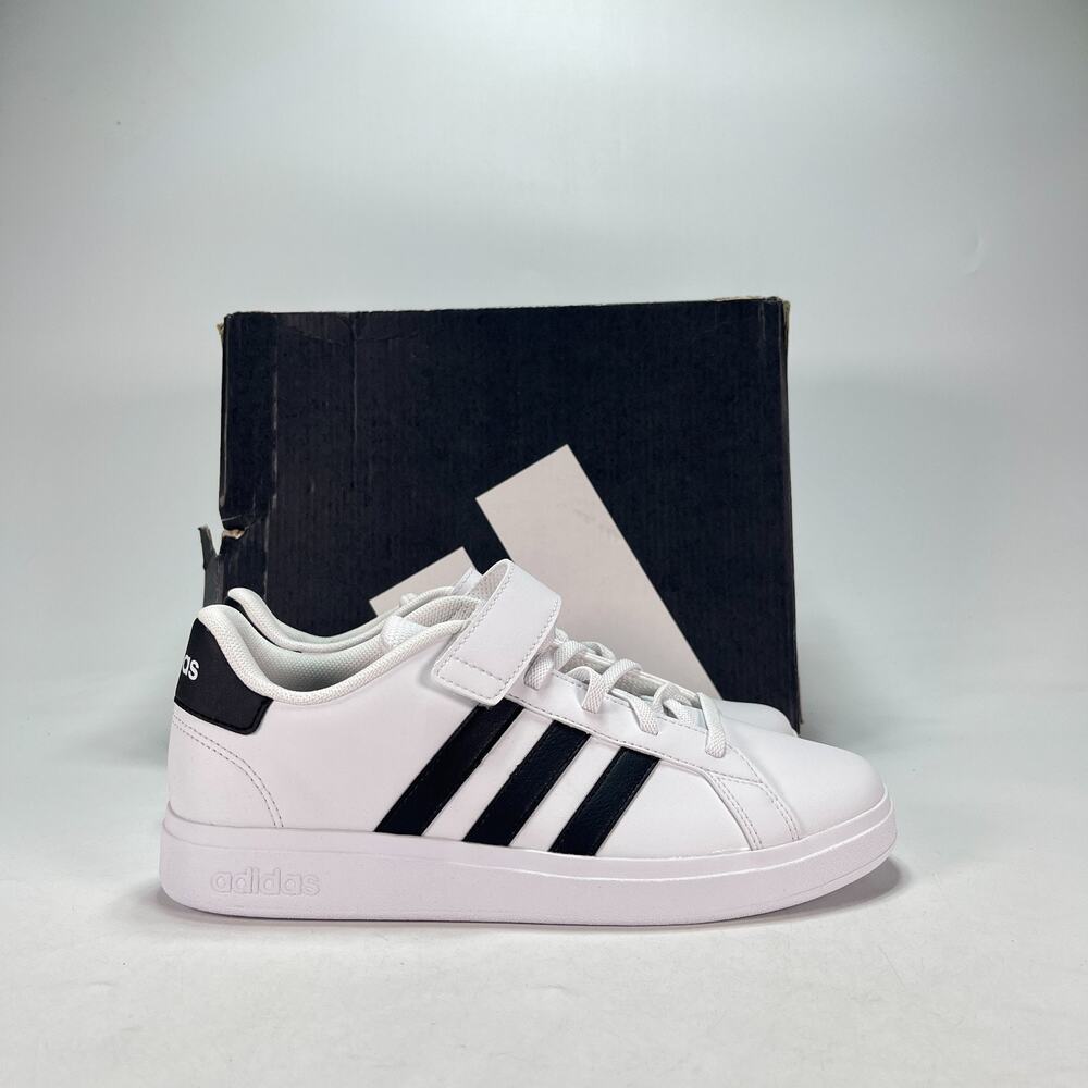 adidas Grand Court 2.0 White Black Casual Sneakers Shoes GW6521 Youth Size 5.5